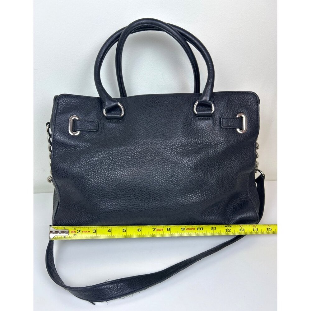 Michael Kors Black Leather Satchel with Chain Strap - Picture 5 of 13